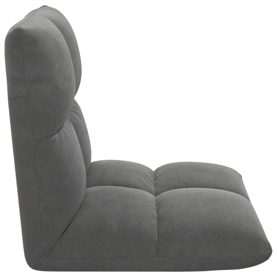 Fauteuil de sol ajustable Gris foncé Velours - 5