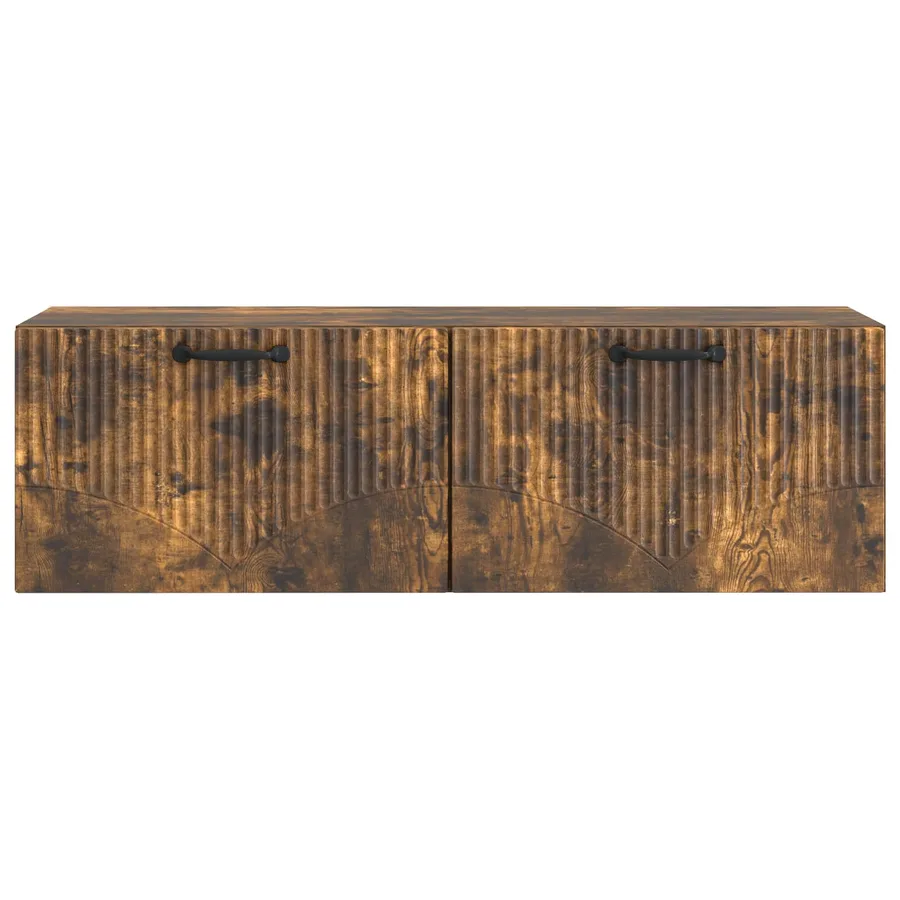 Meuble TV mural Chêne fumé 98 x 31 x 30 cm Bois d'ingénierie - 6