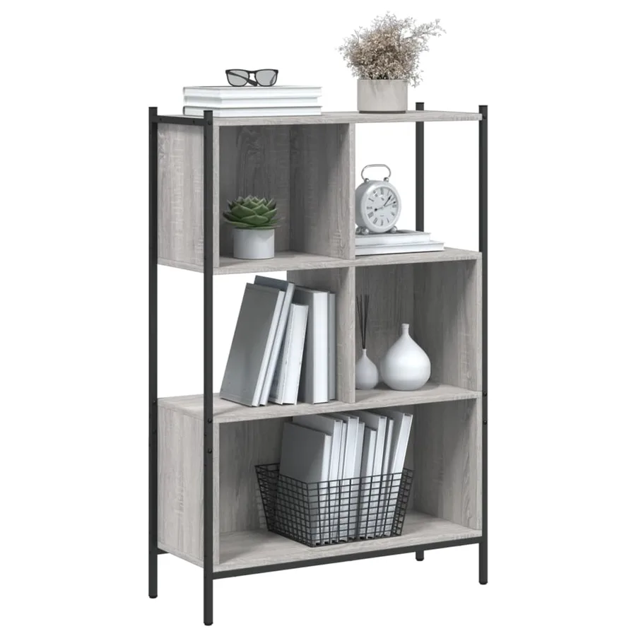 Bibliothèque sonoma gris 72x28x109 cm bois d'ingénierie - 4