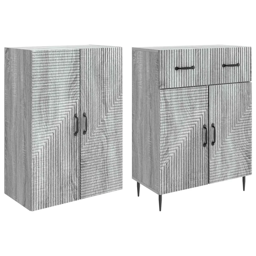 Ensemble de Meubles 2 pcs Sonoma gris 66 x 34,5 x 89,5 cm - 4