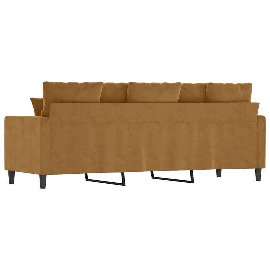 Canapé à 3 places Marron 180 cm Velours - 5