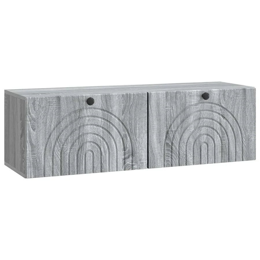 Meuble TV mural Sonoma gris 98 x 31 x 30 cm Bois d'ingénierie - 2