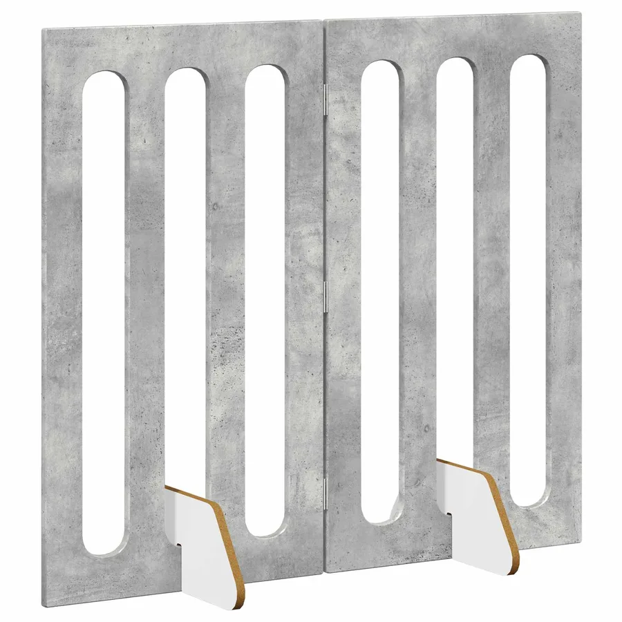 Clôture pliable pour animaux 2 pcs Gris Béton Bois d’ingénierie - 3