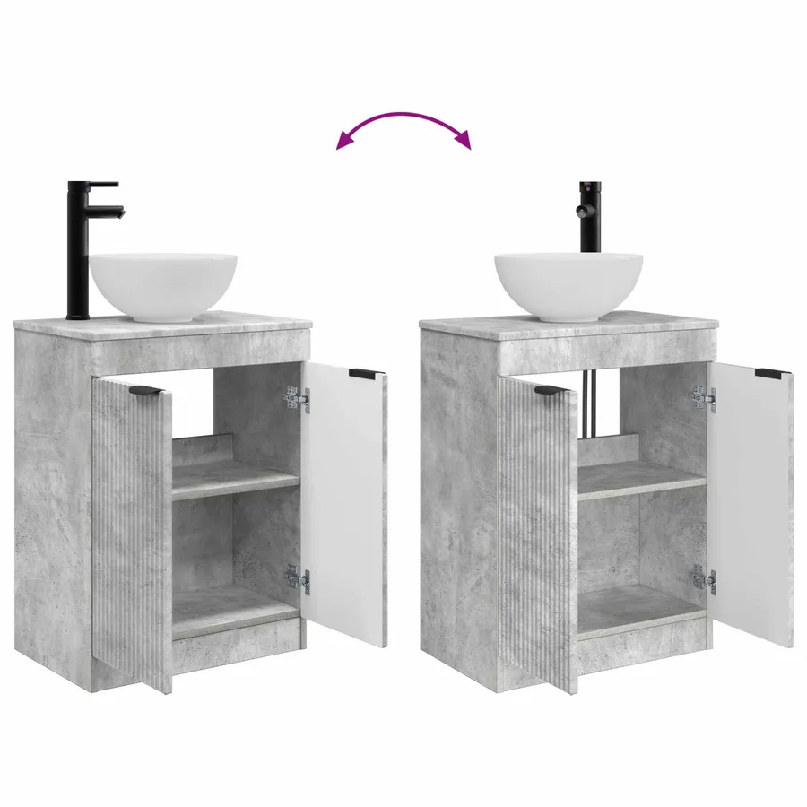 Meuble de salle de bain avec évier Gris béton 54 x 35 x 83 cm - 11