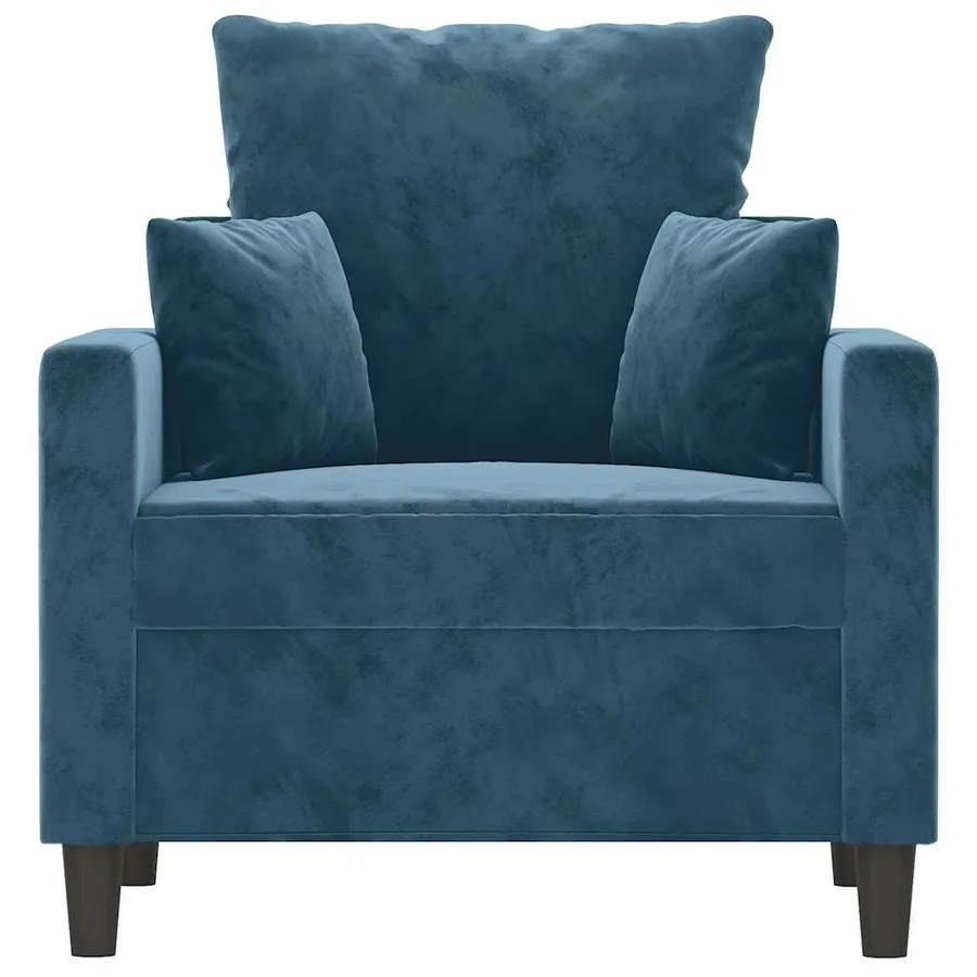 Fauteuil Bleu 60 cm Velours - 3