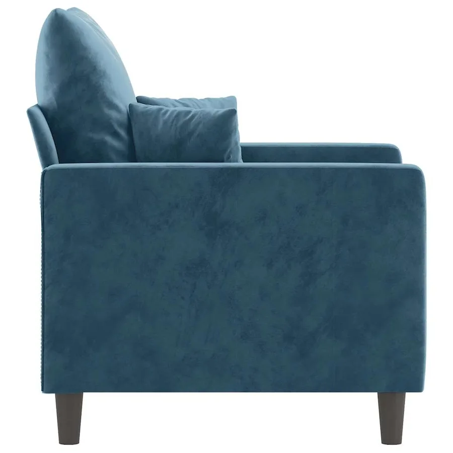 Fauteuil Bleu 60 cm Velours - 4