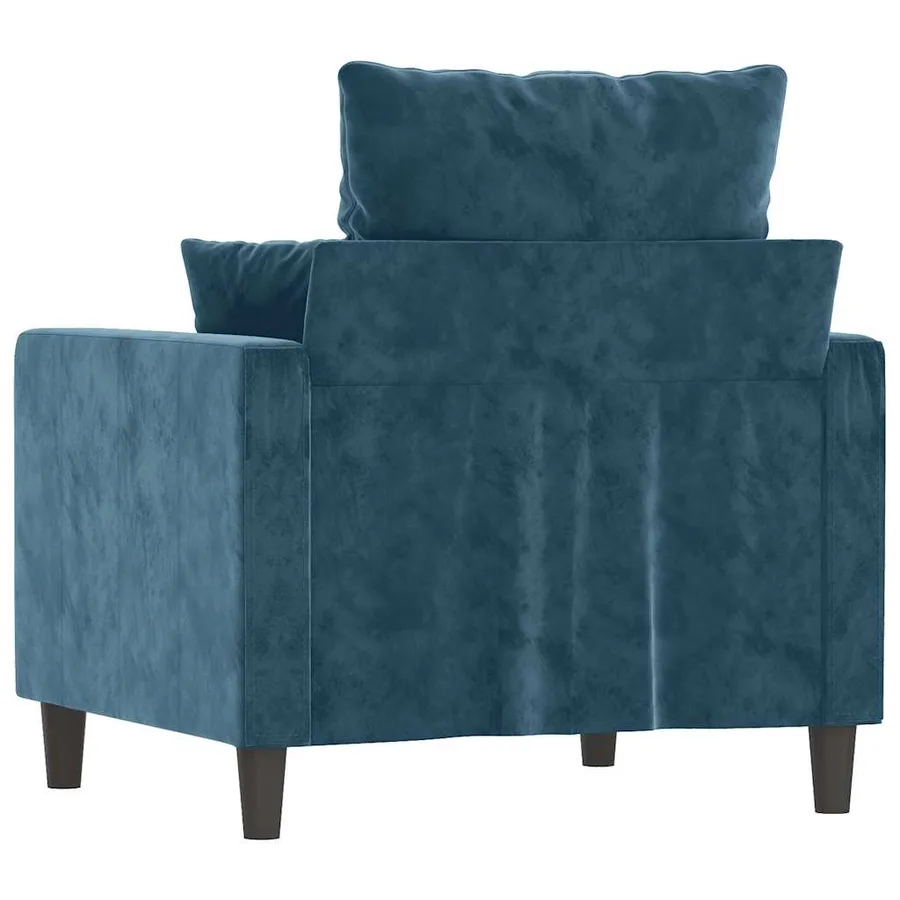 Fauteuil Bleu 60 cm Velours - 5