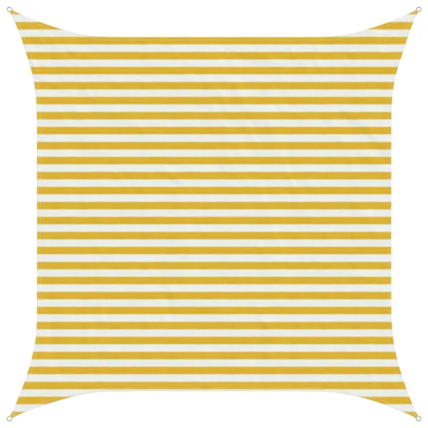 Voile d'ombre Jaune et blanc 3 x 3 m HDPE