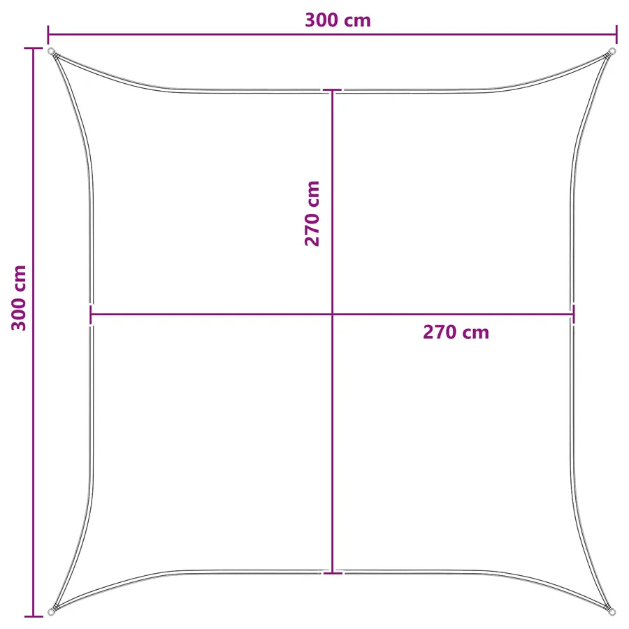 Voile d'ombre Jaune et blanc 3 x 3 m HDPE - 8