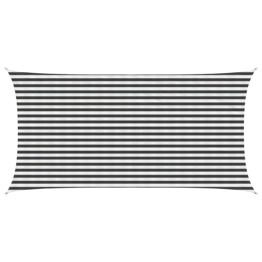 Voile d'ombre Anthracite et blanc 2,5 x 4,5 m HDPE