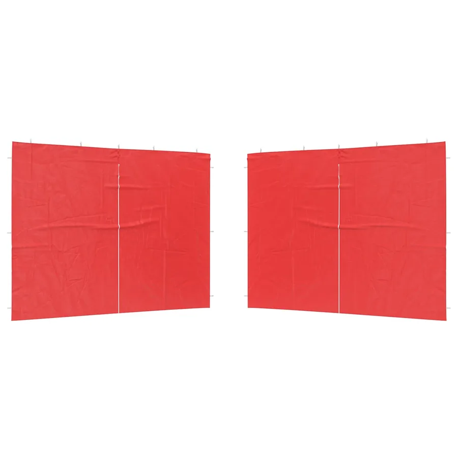 Mur de tente de fête 2 pcs Rouge 300 x 195 cm PE et acier - 2