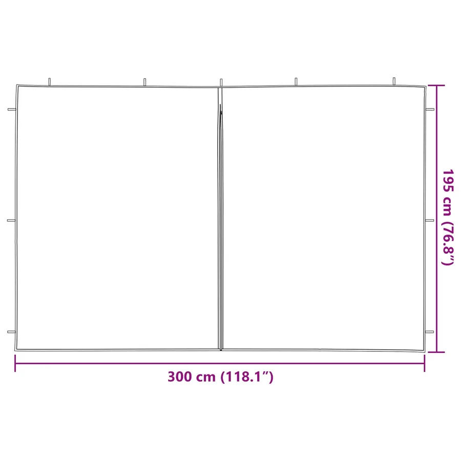 Mur de tente de fête 2 pcs Rouge 300 x 195 cm PE et acier - 6