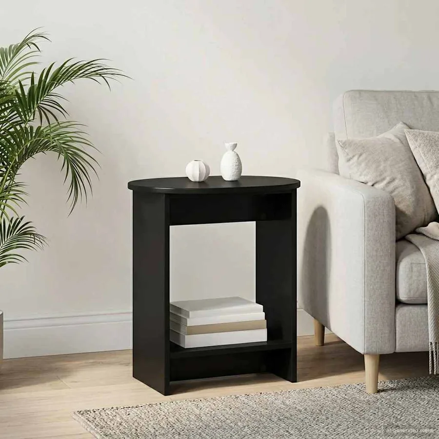 Table d'appoint Noir 50 x 39,5 x 55 cm Bois d'ingénierie