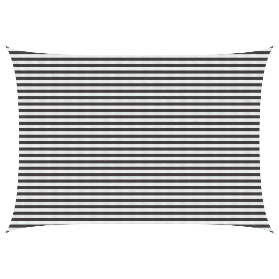Voile d'ombre Anthracite et blanc 3 x 6 m HDPE