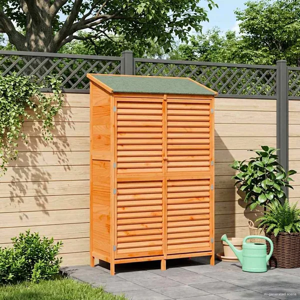 Abri de jardin Marron 106 x 56 x 176,5 cm Bois de Sapin Massif