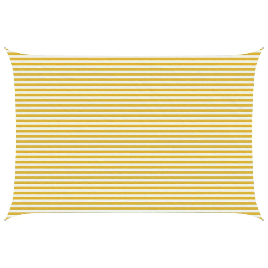 Voile d'ombre Jaune et blanc 4 x 7 m HDPE