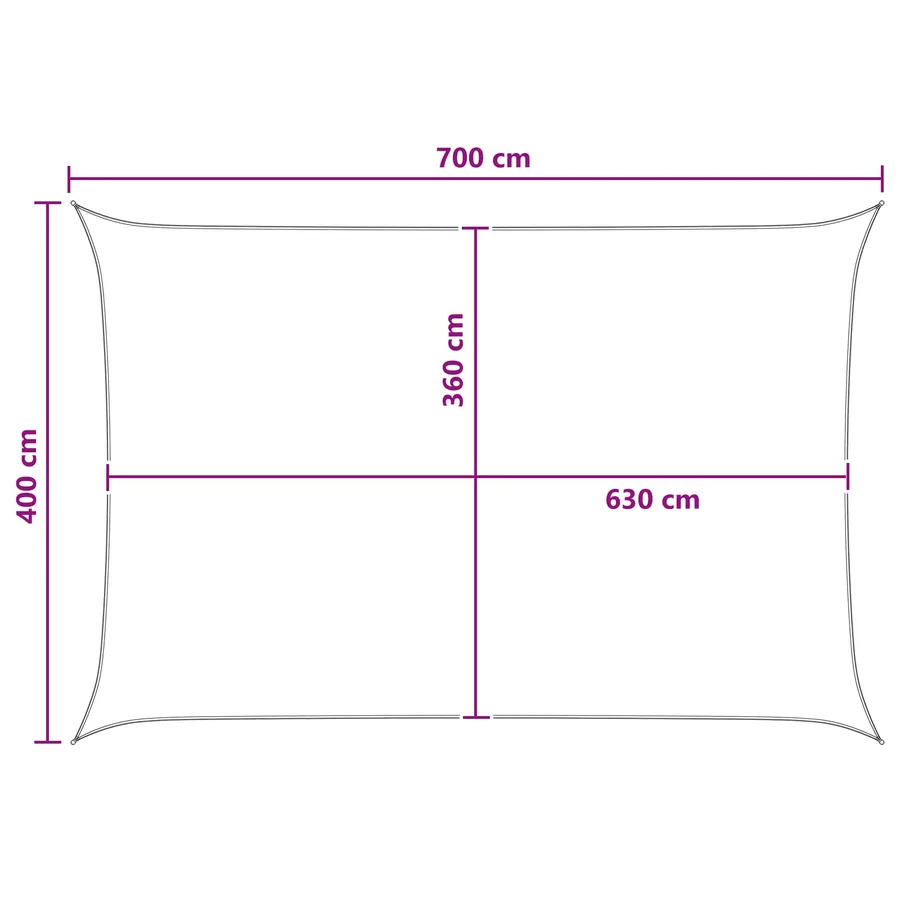 Voile d'ombre Jaune et blanc 4 x 7 m HDPE - 8