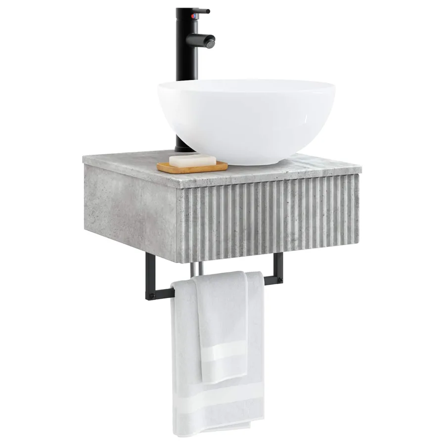 Basin de lavage mural Gris béton 40 x 41 x 40,5 cm - 3
