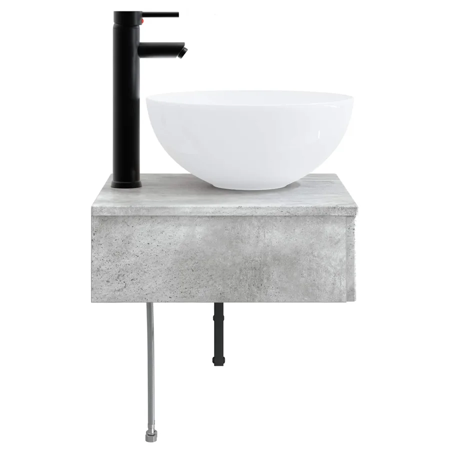Basin de lavage mural Gris béton 40 x 41 x 40,5 cm - 4
