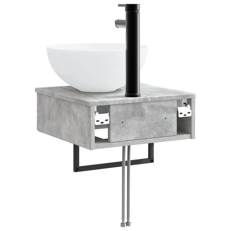 Basin de lavage mural Gris béton 40 x 41 x 40,5 cm - 5