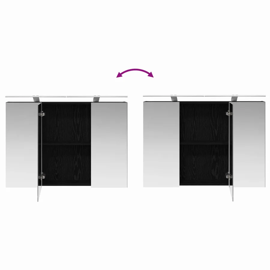 Ensemble de mobilier de salle de bain 4 pcs Chêne noir - 12