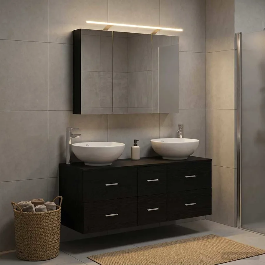 Ensemble de mobilier de salle de bain 4 pcs Chêne noir - 4