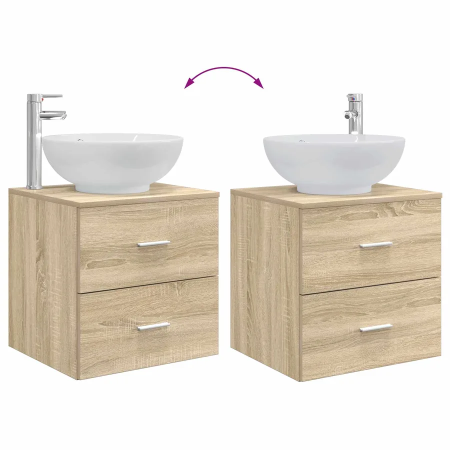 Ensemble de mobilier de salle de bain 5 pcs Chêne Sonoma - 13