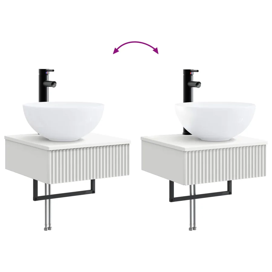 Ensemble d'armoire de salle de bain 5 pcs Blanc - 13