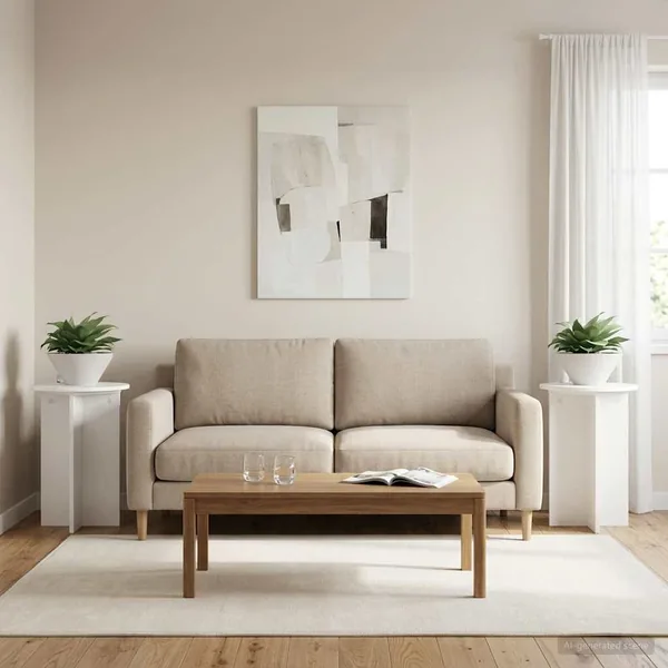 Support de Plante 2 pcs Blanc Ø40 x 60 cm Bois d'ingénierie