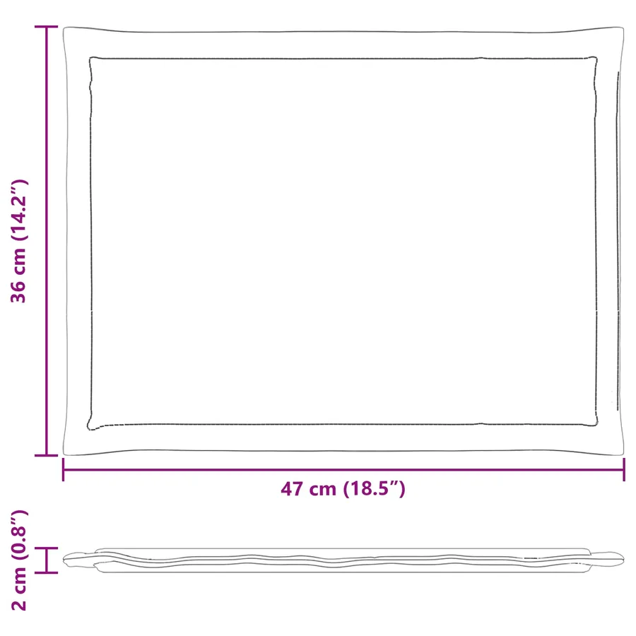 Coussins de siège 2 pcs Gris clair 47 x 36 x 2 cm Polyester - 10