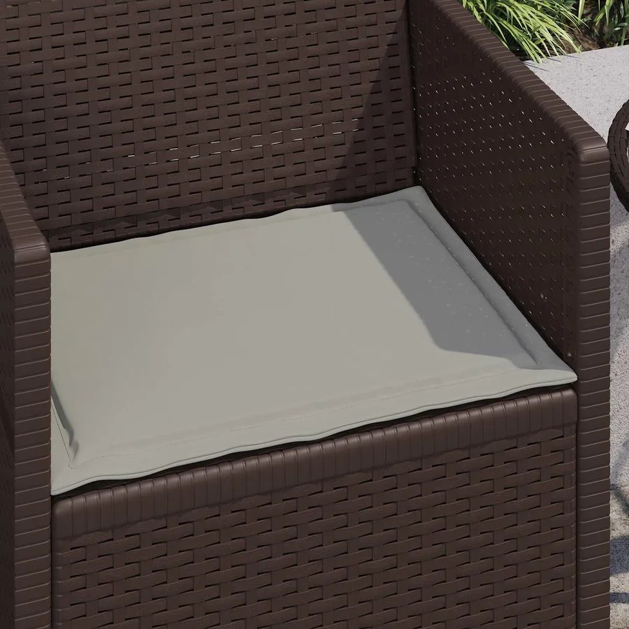 Coussins de siège 2 pcs Gris clair 47 x 36 x 2 cm Polyester - 4