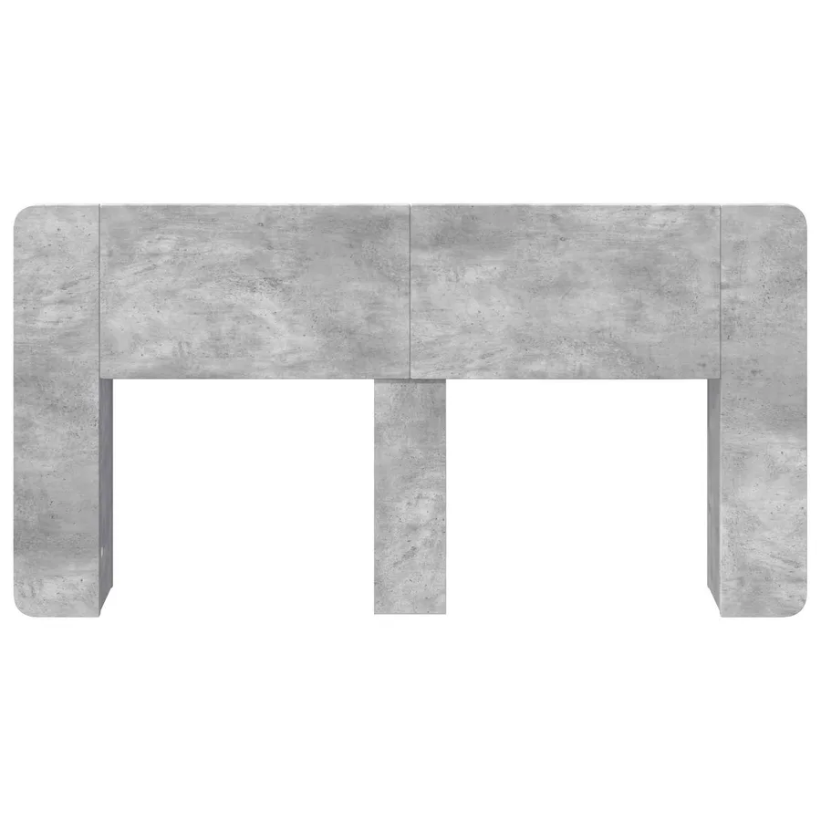 Cabinet de Tête de Lit Gris béton Bois d'ingénierie - 5