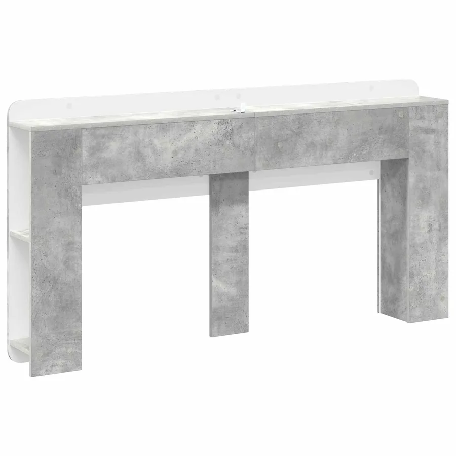 Cabinet de Tête de Lit Gris béton Bois d'ingénierie - 7