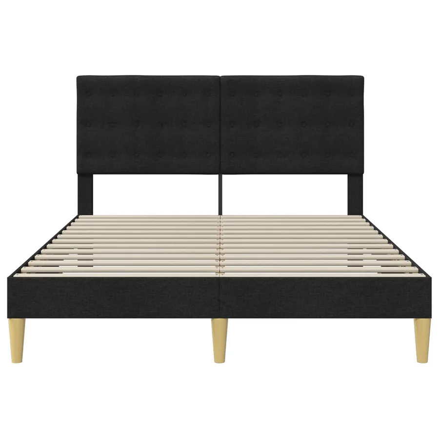 Cadre de lit avec tête de lit Noir 140 x 190 cm Tissu - 4