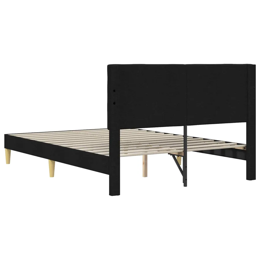 Cadre de lit avec tête de lit Noir 140 x 190 cm Tissu - 6