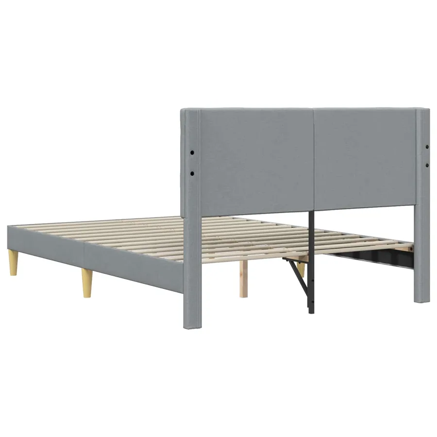 Cadre de lit avec tête de lit Gris clair 120 x 190 cm Tissu - 6