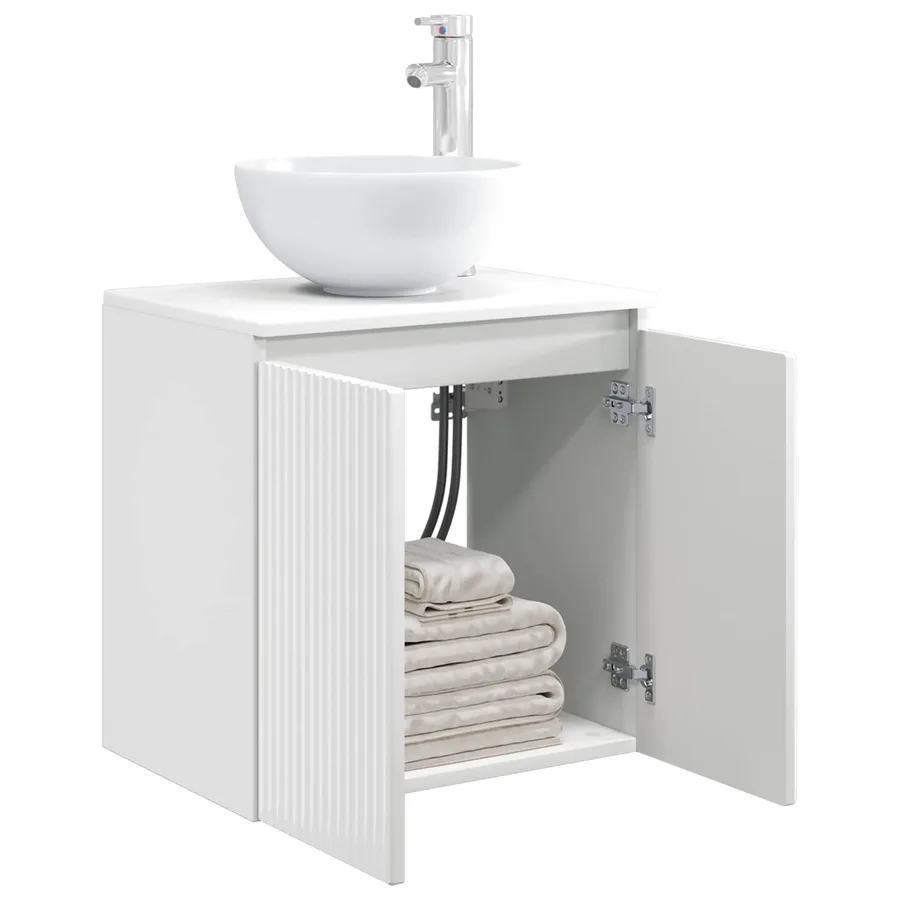Vanité de lavabo mural Blanc brillant 49,5 x 41 x 64,5 cm - 3