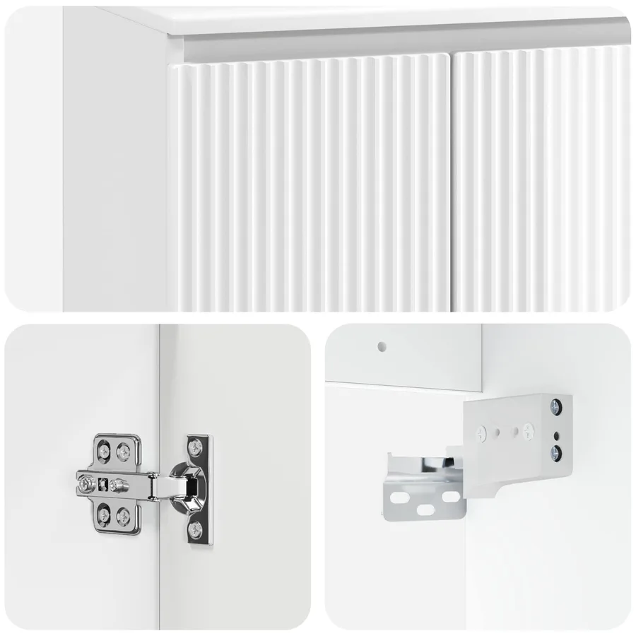 Vanité de lavabo mural Blanc brillant 49,5 x 41 x 64,5 cm - 6