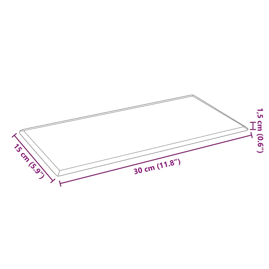 Tête de lit murale 12 pcs Gris 30 x 15 cm Simili cuir - 7