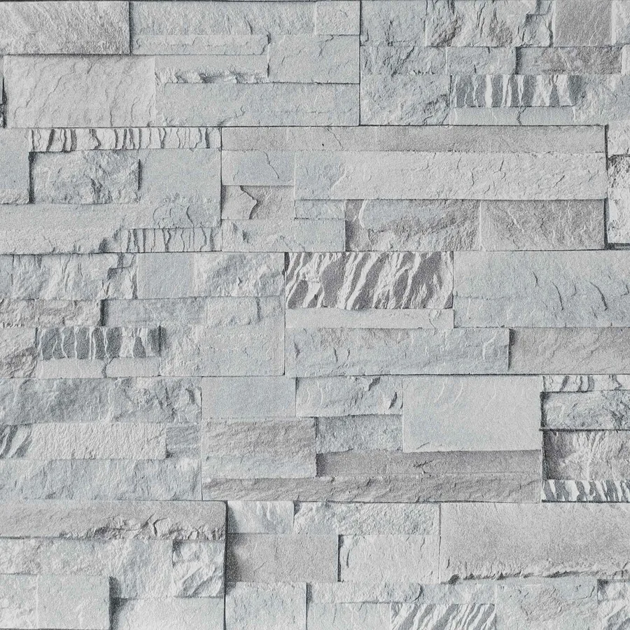Papier peint en pierre 3D Gris clair 10 x 0,53 m - 6