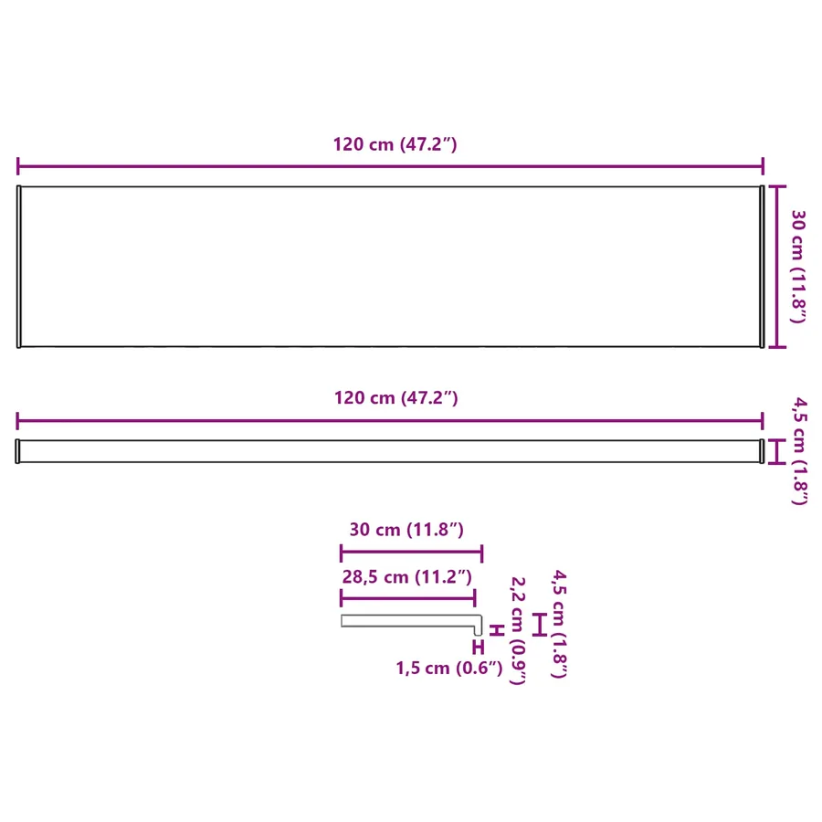 Appui de fenêtre Blanc 120 x 30 x 4,5 cm PVC - 13