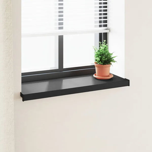Appui de fenêtre Noir avec grain de bois 100 x 30 x 4,5 cm PVC