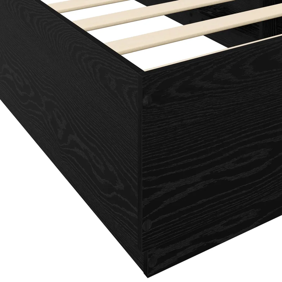Cadre de lit Chêne noir 80 x 200 cm Bois d'ingénierie - 6
