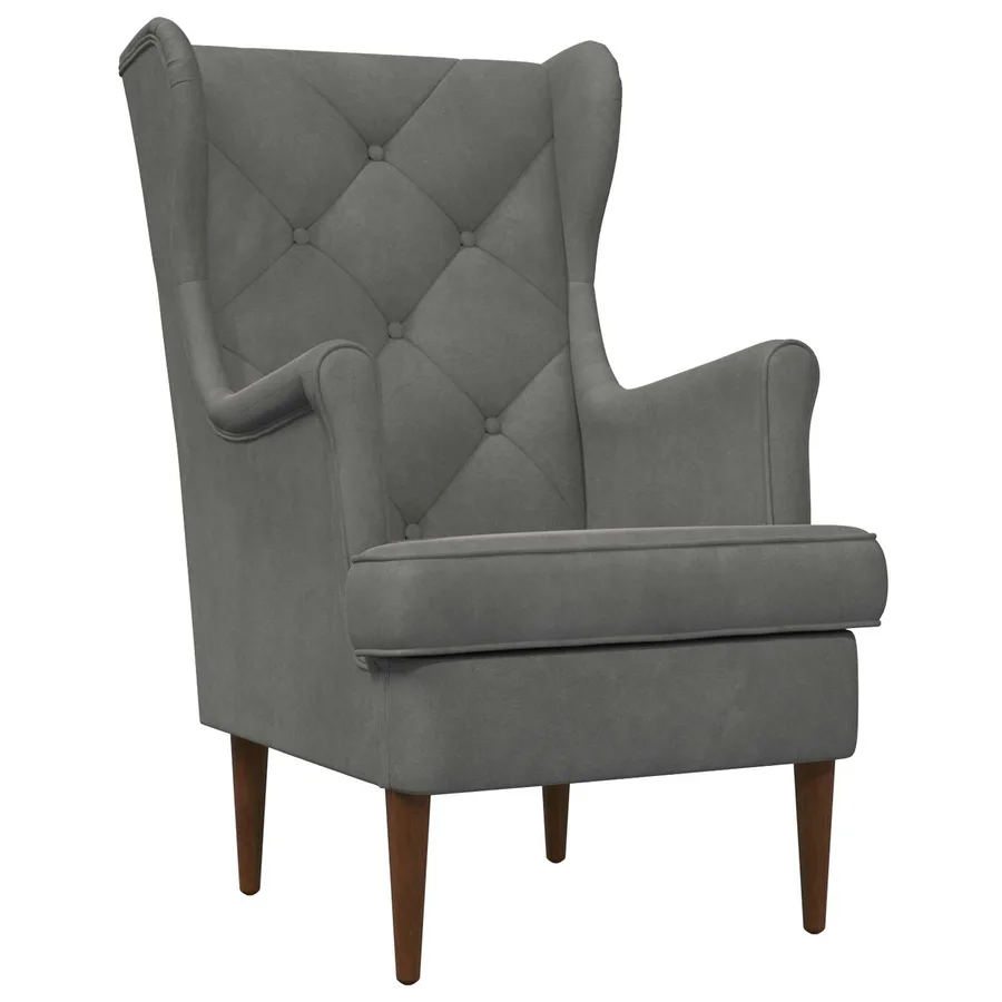 Fauteuil Gris foncé Velours - 2