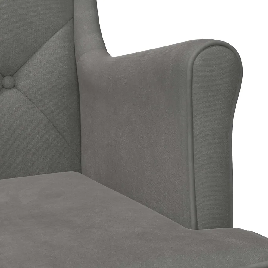 Fauteuil Gris foncé Velours - 7