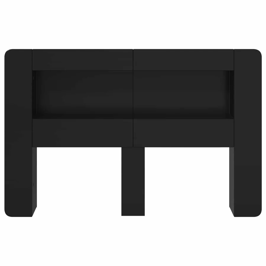 Cabinet de Tête de Lit avec stockage Noir Bois d’ingénierie - 5