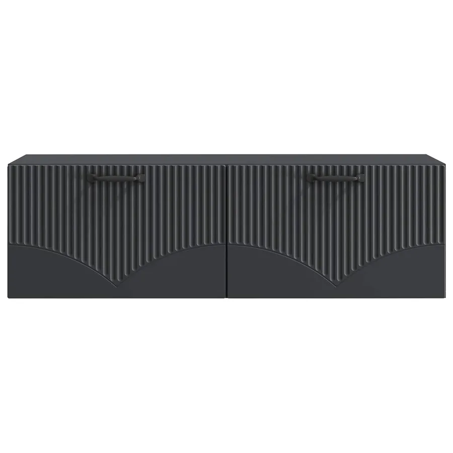 Meuble TV mural Noir 98 x 31 x 30 cm Bois d'ingénierie - 6