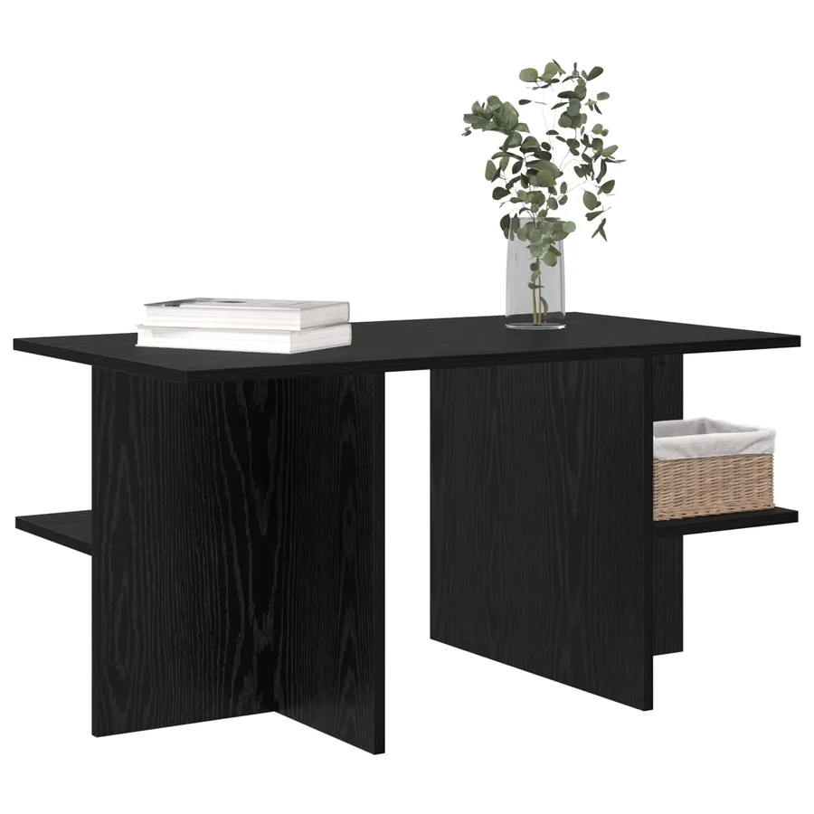 Table basse Chêne noir 87 x 50 x 45 cm Bois d’ingénierie - 3