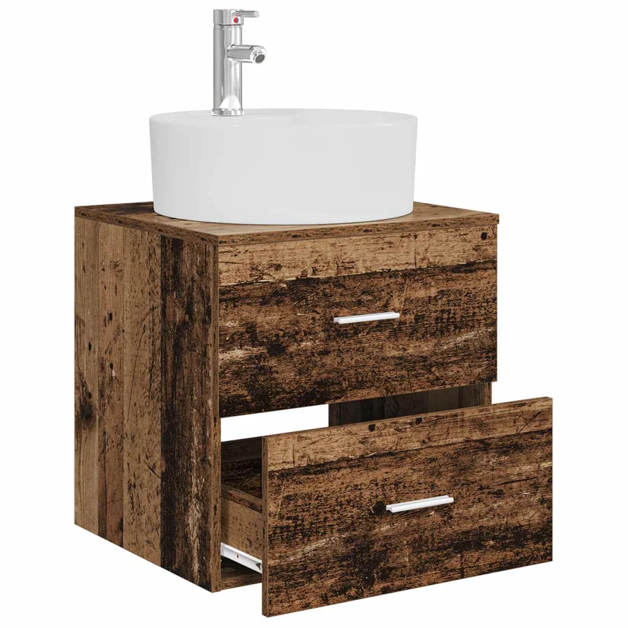 Vanité de lavabo mural Bois ancien 49,5 x 44,5 x 65 cm - 3