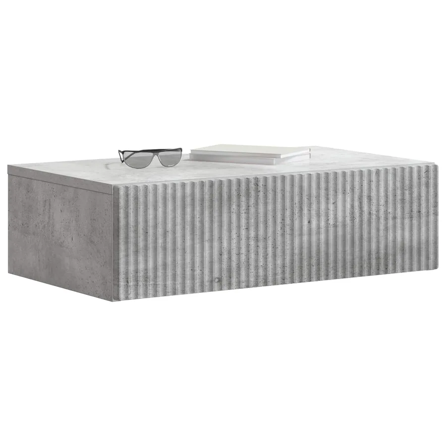 Table d'appoint murale Gris béton 59 x 34,5 x 17 cm - 3
